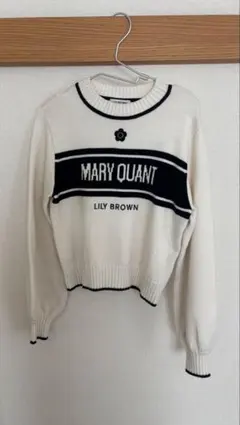 MARY QUANT × LILY BROWNセーター ホワイト/ブラック