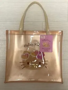 日焼けキティ　キャンドゥ　セリア　ダイソー　PVCトートバッグ　ビニールバッグ