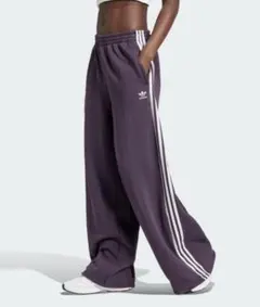 スリーストライプ　スルーズフレンチテリー　ワイドレッグパンツ　adidas