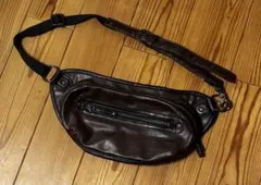 leather shoulder bag brown/black Y2K