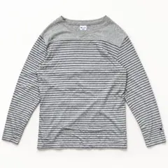 Champion チャンピオン 長袖Tシャツ ボーダー グレー