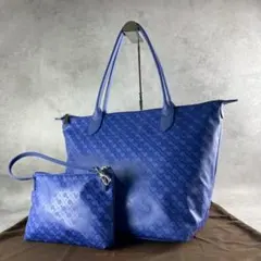 ゲラルディーニ トートバッグ 総柄 ソフティ 肩掛け A4収納 ブルー 大容量