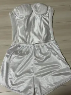 ホワイトサテンコルセットショーツ付き