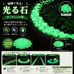 ガーデニングストーン 光る石 300個入り グリーン 蓄光 夜光石 ガーデニング