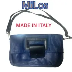 極美品 MiLos ミロス　イタリア　3Wayバッグ ネイビー 高級レザー