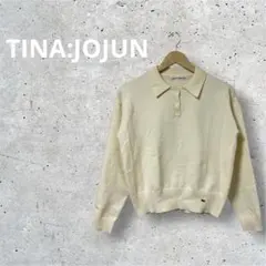 TINA:JOJUN ティーナジョジュン ポロ襟ニット プルオーバー アイボリー