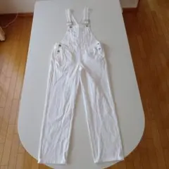 GU ホワイト サロペット オーバーオール Sサイズ