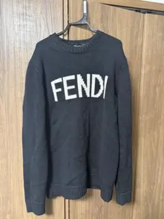 井上尚弥着用モデル✨FENDI フェンディ ビッグロゴ ニット 長袖 ブラック 現行】FENDI フェンディ ホワイト ニットセーター 目黒蓮 井上尚弥 44