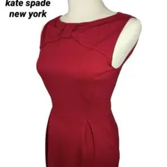 【未使用】ケイトスペード ノースリーブ ワンピース ドレス 赤 XS 新品タグ付