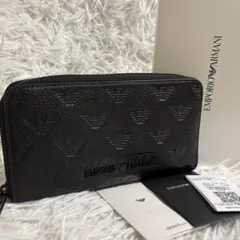 新品未使用/付属品付✨エンポリオアルマーニ 長財布 イーグルロゴ ラウンドジップ
