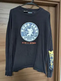 DISCUS ATHLETIC トムとジェリー 長袖Tシャツ ブラック