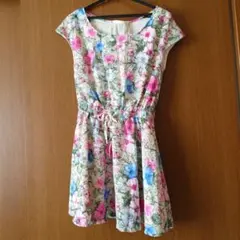 マーキュリーデュオ花柄ノースリーブミニワンピース