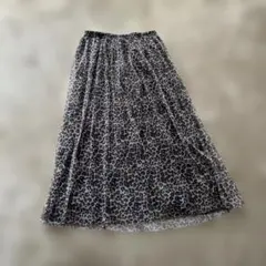 レディースM アニマル柄チュールスカート　裏地付き