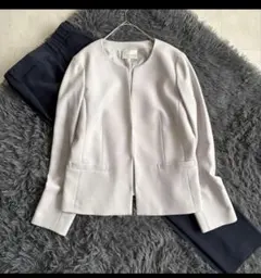 PLST ノーカラージャケット パンツスーツ セット