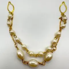 2連パールネックレス ホワイト ゴールド