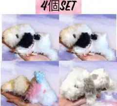 スヌーピー★もこもこ★ミニぬいぐるみキーホルダー★3種類★3色★4個セット