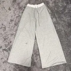 極太　スウェットパンツ　グレー