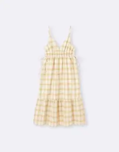 GU チェックキャミソールワンピース　イエロー