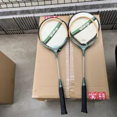 GOSEN木製バドミントンラケット 2本セット ヴィンテージ昭和レトロ