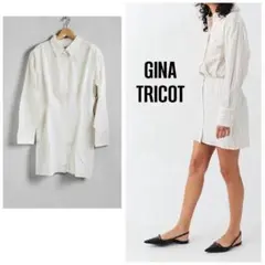 GINA TRICOT 肩パッド付き シャツ ワンピース S 生成 - メルカリ