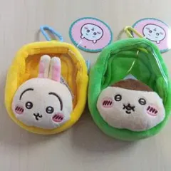 ちいかわ 窓付きおかおミニポーチ うさぎ くりまんじゅう 2点セット