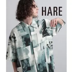 【美品】HARE(ハレ) ブラーフォトコラージュシャツ トップス メンズ