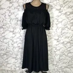 美品　C.O.L.Z.A　コルザ　（M）　レース切替肩出しワンピース　黒