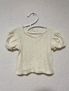 merrygoround ハート柄 アイレットTシャツ クリーム S 80〜90