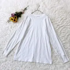 chocol raffine robe　長袖Tシャツ　シンプル　カットソー　白Ｆ