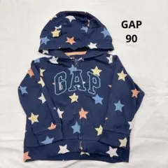 GAP 長袖パーカー 前ファスナー ネイビー/星柄 90㎝