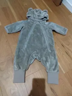 無印良品　グレー ロンパース クマ耳付き
