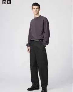 UNIQLO U ワイドフィットチノ ブラック 73