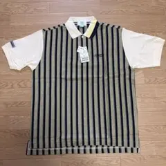 90s 新品タグ付 J.PRESS ポロシャツ M ボーダー柄　ゴルフ　切替のサムネイル