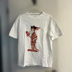 エイジン様未使用ピンクパンサー メンズ綿コットン白Tシャツ Lサイズ