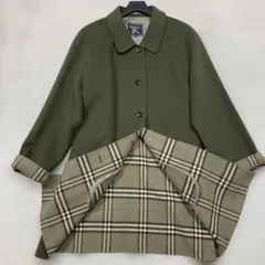 極美品 バーバリー ロングコート カシミヤ混 大きいサイズ 3L相当 カーキ