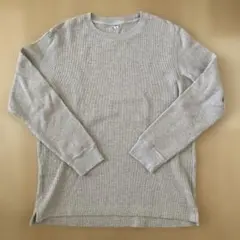 UNIQLO ワッフル生地 L グレー 長袖カットソー