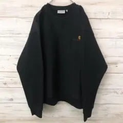 古着 00s Carhartt サーマル ロンT ワッフル ブラック スウェット