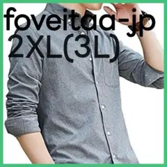 foveitaa-jp メンズ シャツ 長袖 gray 2XL