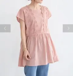 【新品】ブラウス　チュニック　ピンク