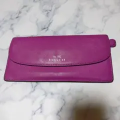 COACH　コーチ 長財布 　レザー 単色レザー ピンク