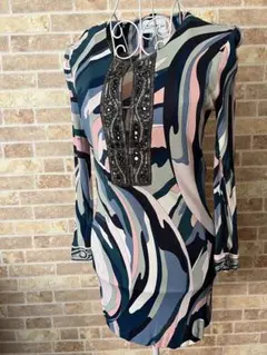EMILIO PUCCI 　エミリオプッチ ビーズ刺繍長袖チュニック/ワンピース