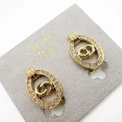 2579-1 極美品✨Dior　イヤリング　CD ロゴ　希少　刻印