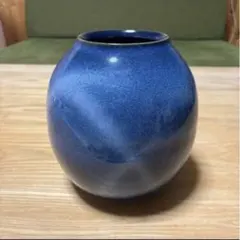 青色　壺　花瓶　陶器製