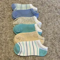 新品　キッズ靴下 6足セット 青系