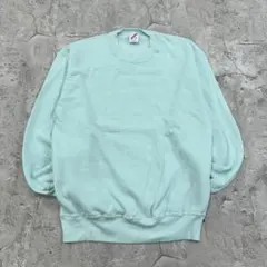 80s　USA製　ジャージーズ　スウェット　L　ライトブルー　無地　古着