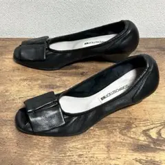 美品☆コンポジション9 リボンウェッジパンプス 黒 22cmのサムネイル