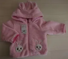 ミキハウス ピンク フリースパーカー 80　フード取外し可能