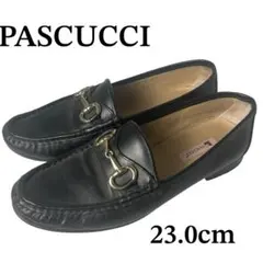 【良品】PASCUCCI 革　ローファー　ブラックのサムネイル
