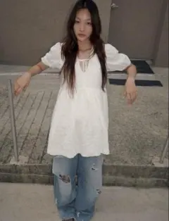 即日発送　ZARA ジャガード　ワンピース　L ミニワンピ