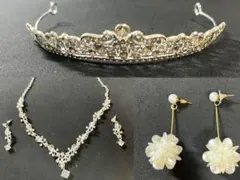 【ブライダルア3点セット】ティアラ ネックレス イヤリング